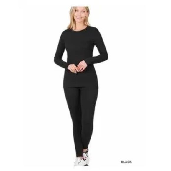 Buttery Soft Leggings and Top Set Black - Picture 1 of 2